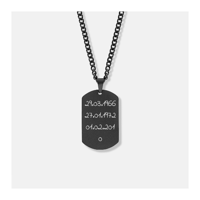 K12 - Black Steel Dogtag Chain