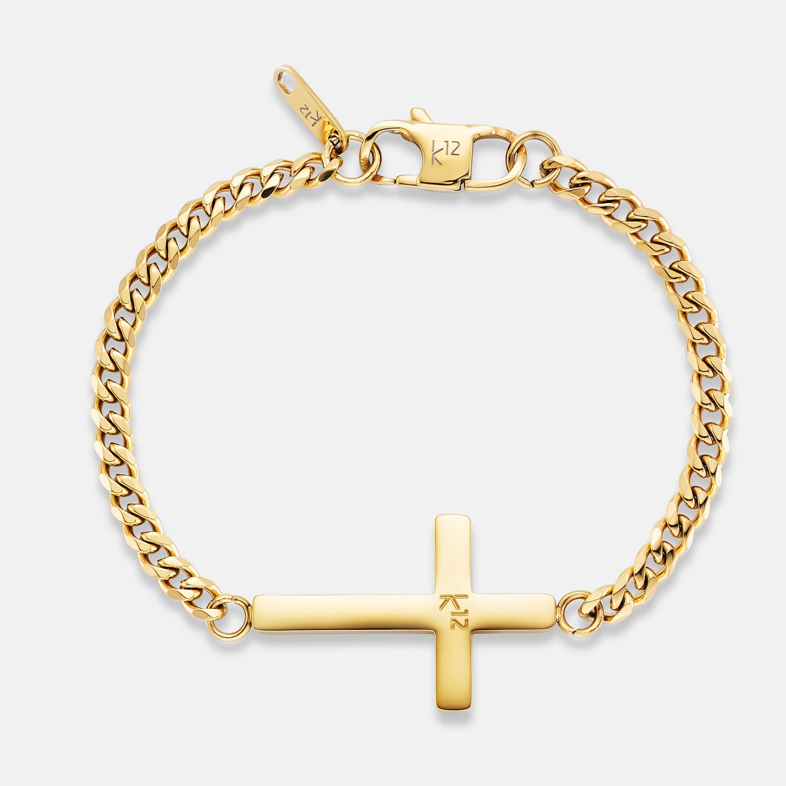 K12 - PULSERA CUBANA DE ACERO DORADO VAITH