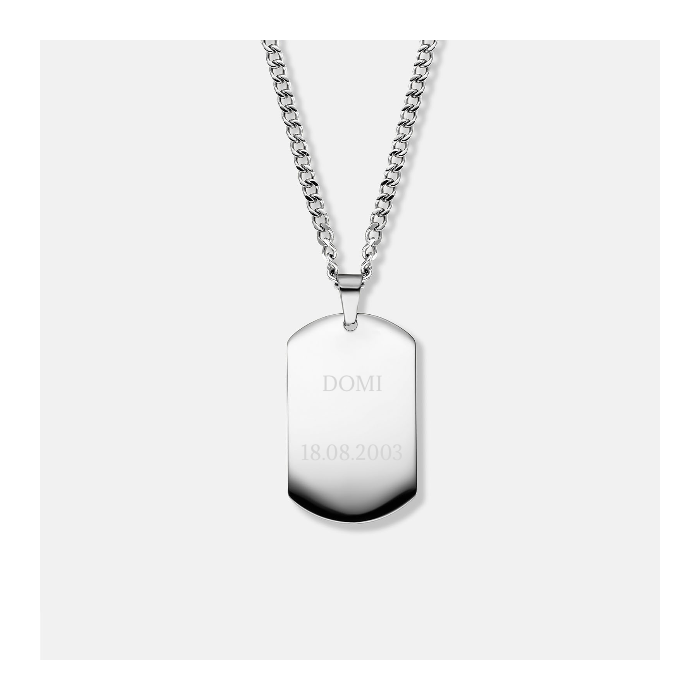 K12 - Silver Steel Dogtag Chain