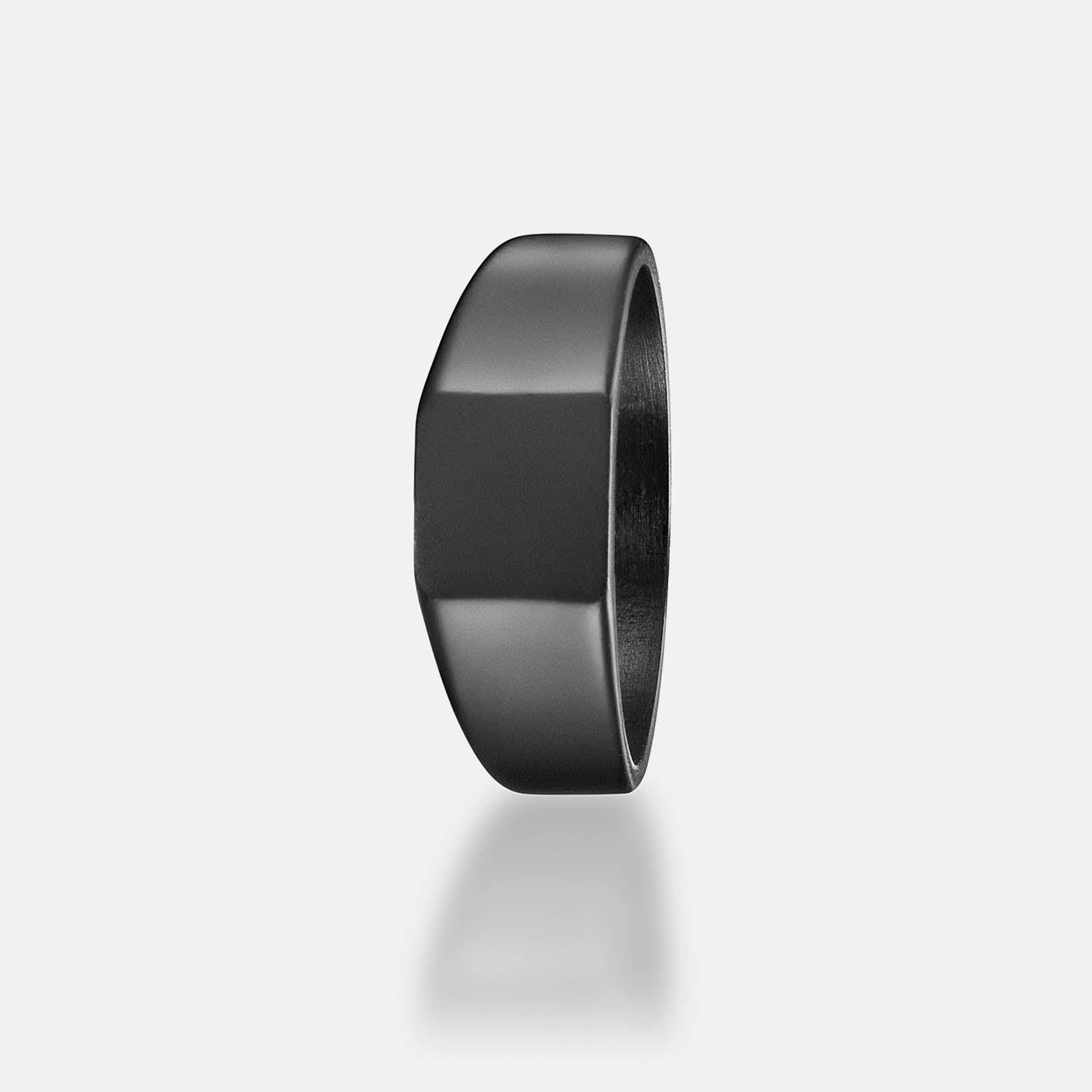 K12 - BLACK PLAIN SIGNET RING