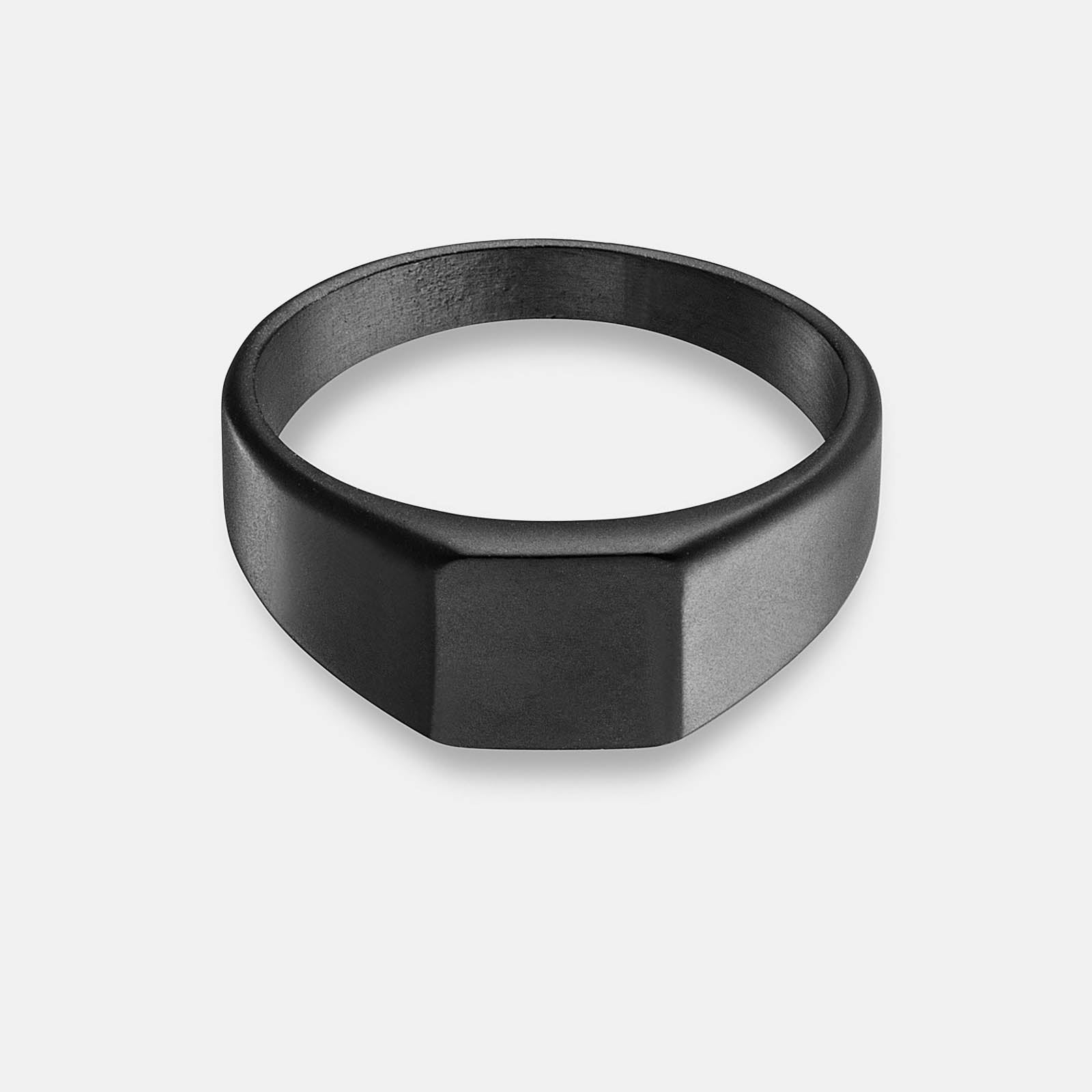 K12 - BLACK PLAIN SIGNET RING