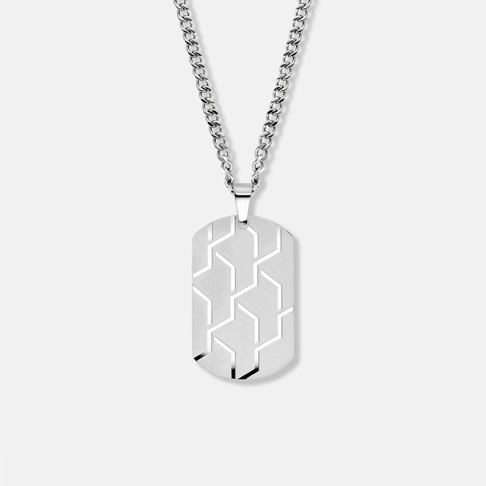 K12 - CHAÎNE DOGTAG EN ACIER ARGENTÉ